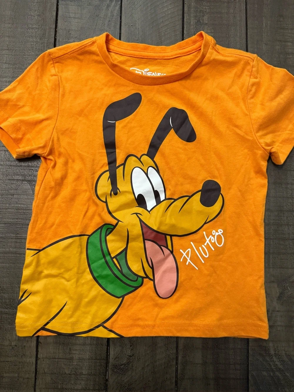 Disney Orange Pluto Graphic Short Sleeve Tee
